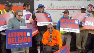 Flatbush Avenue rally where the 504 democratic club endorsed Antonio Delgado for governor of New York.